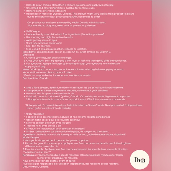 LASH & BROW GROWTH serum - ALL NATURAL - VEGAN eyelashes eyebrows conditioner - Picture 6 of 6